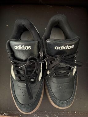 adidas Black with White Stripes Low-Top Sneakers